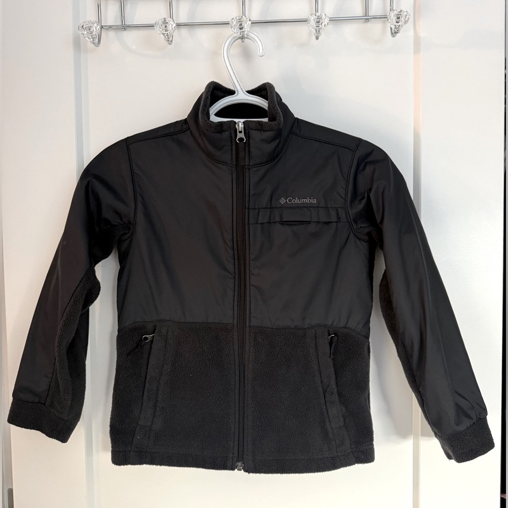 Columbia Kids Black Fleece Jacket Size 8 (small)